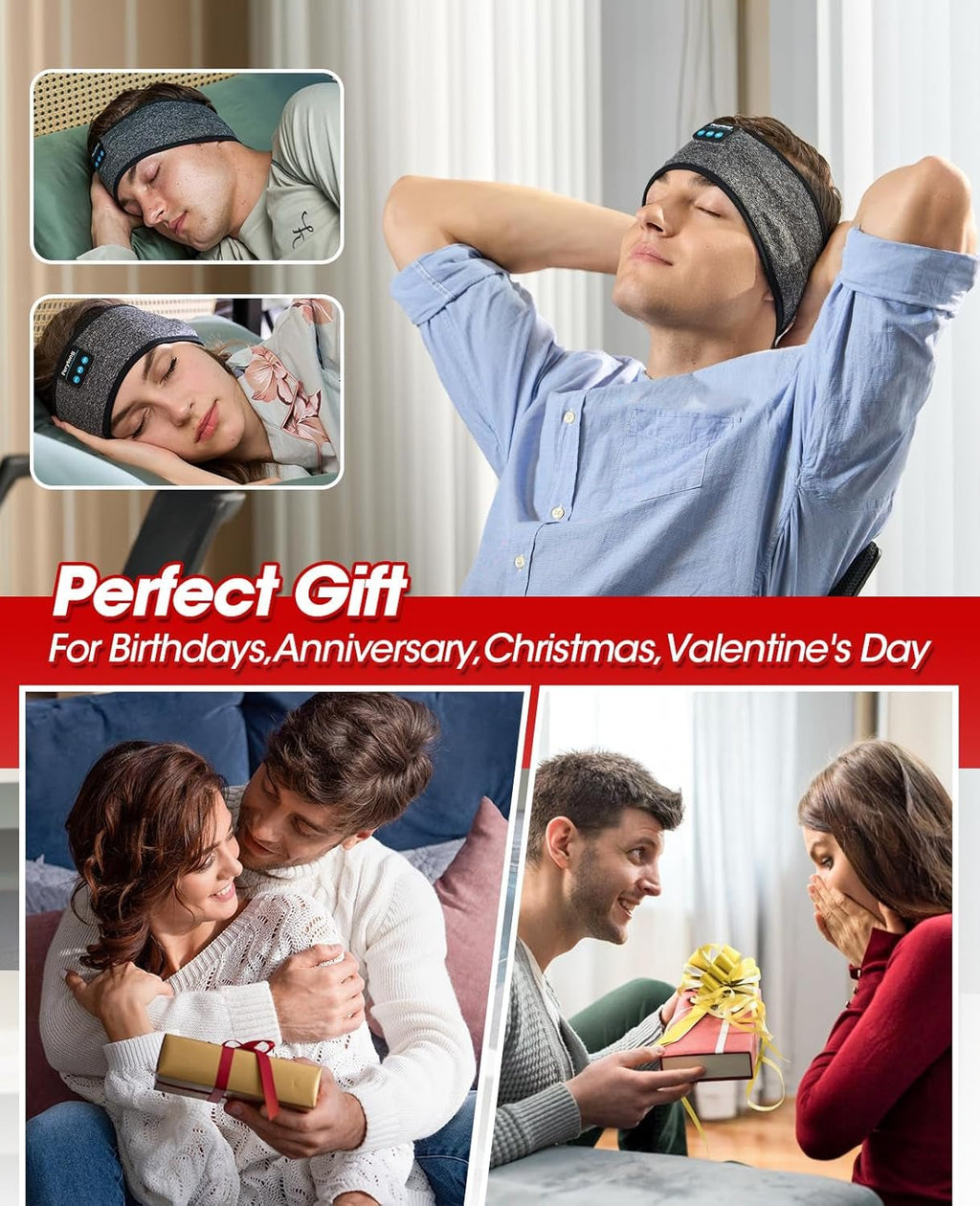 Bluetooth Sleep Headphones Headband with HD Speakers - Noise Cancelling, for Side Sleepers, Workout, Jogging, Yoga - ElectronicsAreFun