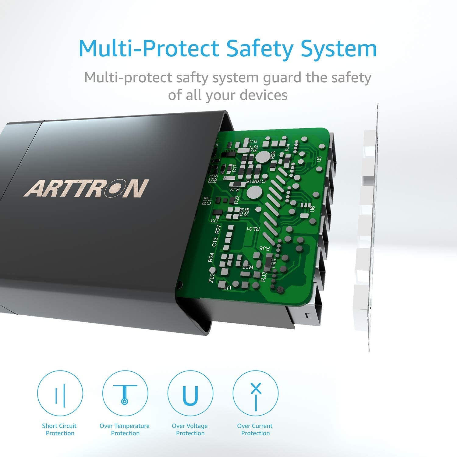 USB Wall Charger Adapter, 40W 6 - Port Foldable Wall Plug Multiport Charger for Iphone Ipad Tablets Smartphones, Home Office Use - ElectronicsAreFun