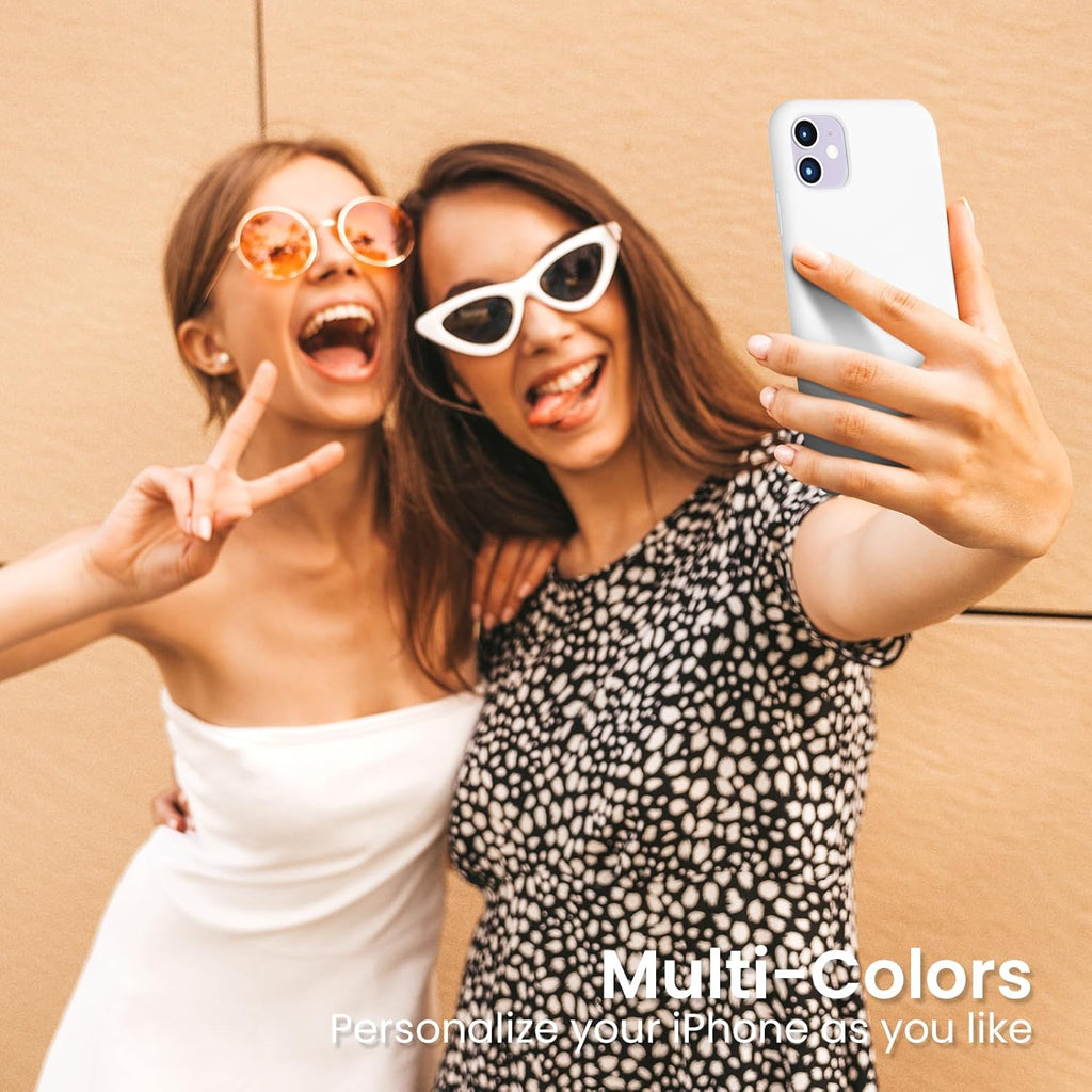 Compatible with Iphone 11 Liquid Silicone Case 6.1 Inch, Slim Liquid Silicone Case with Open Bottom Style Soft Gel Rubber Cover - White - ElectronicsAreFun