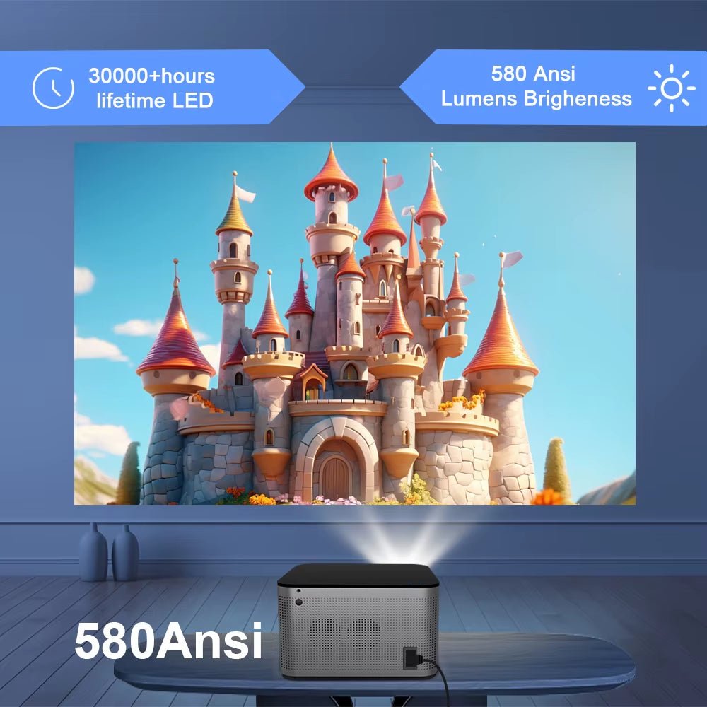 Android 11 4K Smart Projector 580ANSI 1920*1080P Full HD Wifi6 BT5.0 Allwinner H713 Voice Control Home Cinema Theater - ElectronicsAreFun
