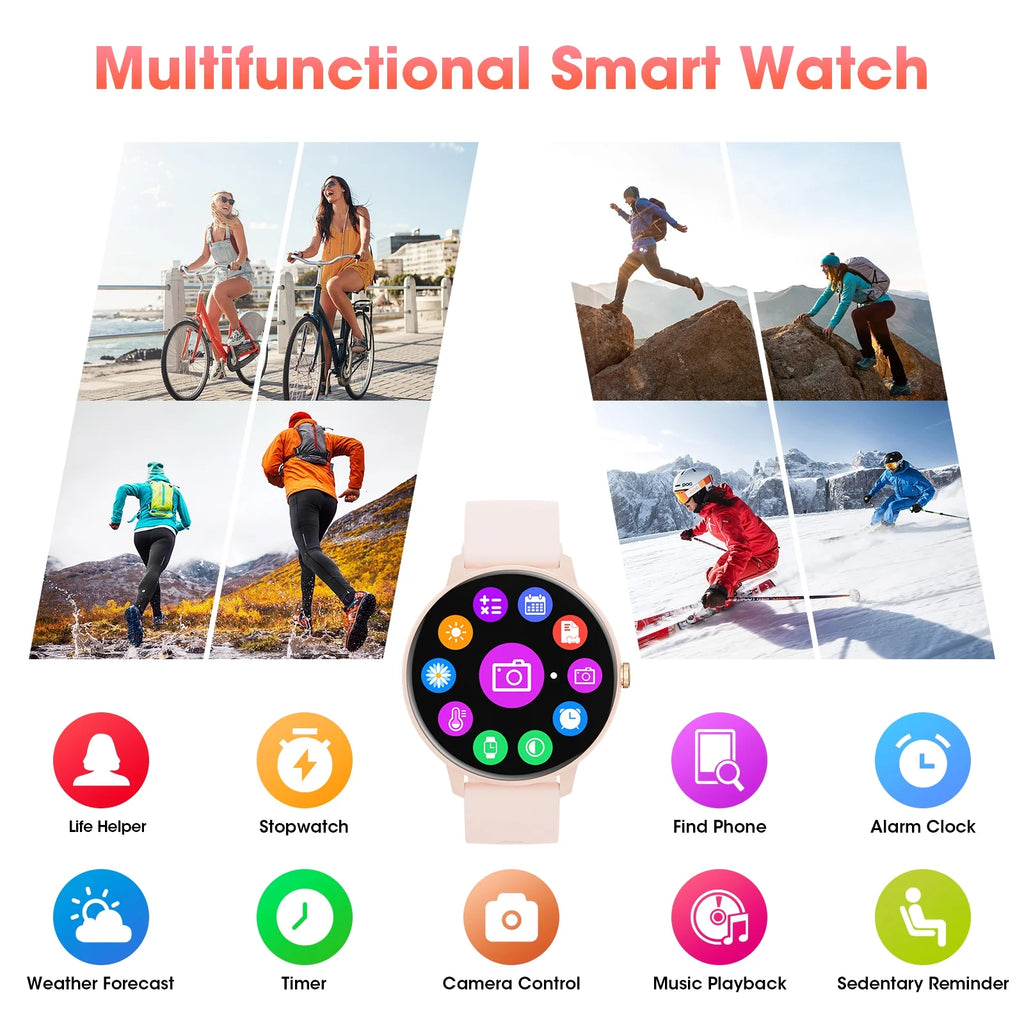 Smart Watch (Answer/Dial Call),1.39" Touch Display Fitness Tracker with Sport Modes, Smartwatch with IP68 Waterproof,Step Counter Watch Fits for Android (Pink) - ElectronicsAreFun