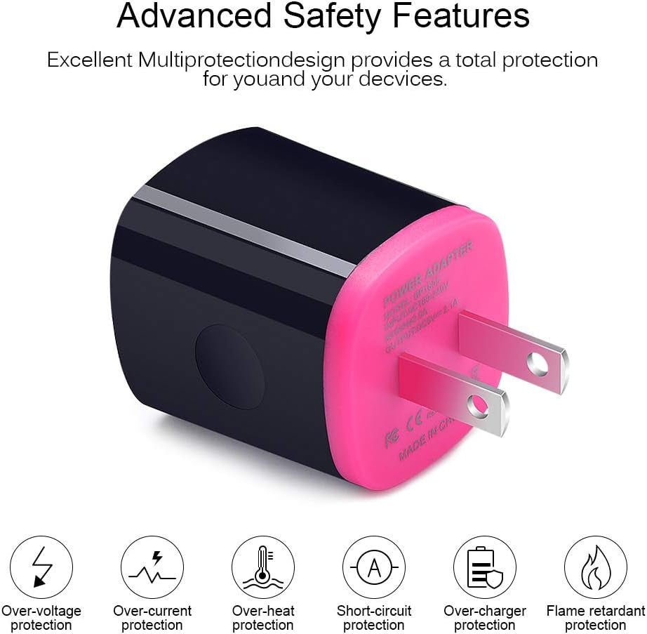 Dual USB Type C Car Charger Charging Block Wall Plug with 6Ft USB C Fast Charging Cable for Samsung S23 A54 A34 A53 A13 A23 A03S S22 S21 S20 FE S10 A13 A50 A51 A21,LG K51 Stylo 6 5 4 V50 G8 G7 Thinq - ElectronicsAreFun