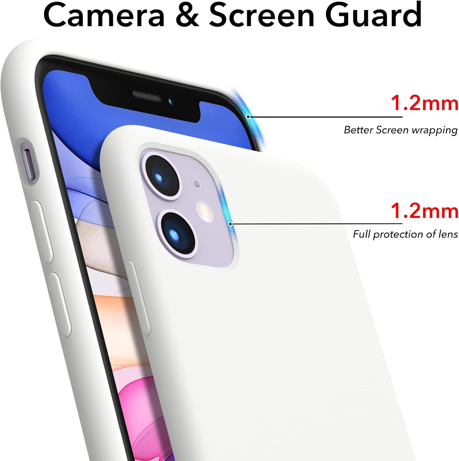Compatible with Iphone 11 Liquid Silicone Case 6.1 Inch, Slim Liquid Silicone Case with Open Bottom Style Soft Gel Rubber Cover - White - ElectronicsAreFun