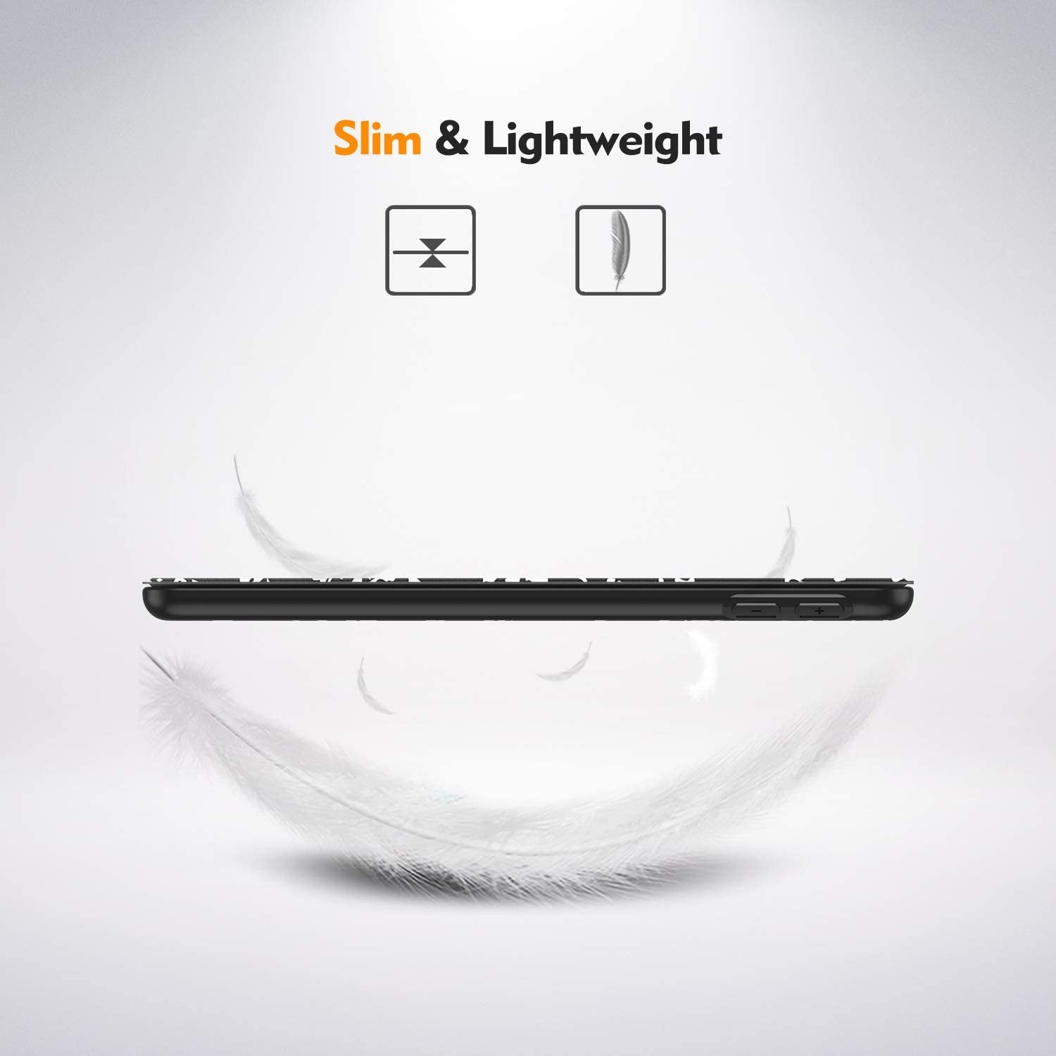 Slimshell Case for Ipad 9Th / 8Th / 7Th Generation (2021/2020/2019 Model) 10.2 Inch - [Built - In Pencil Holder] Soft TPU Protective Stand Back Cover, Auto Wake/Sleep, Composition Book Black - ElectronicsAreFun