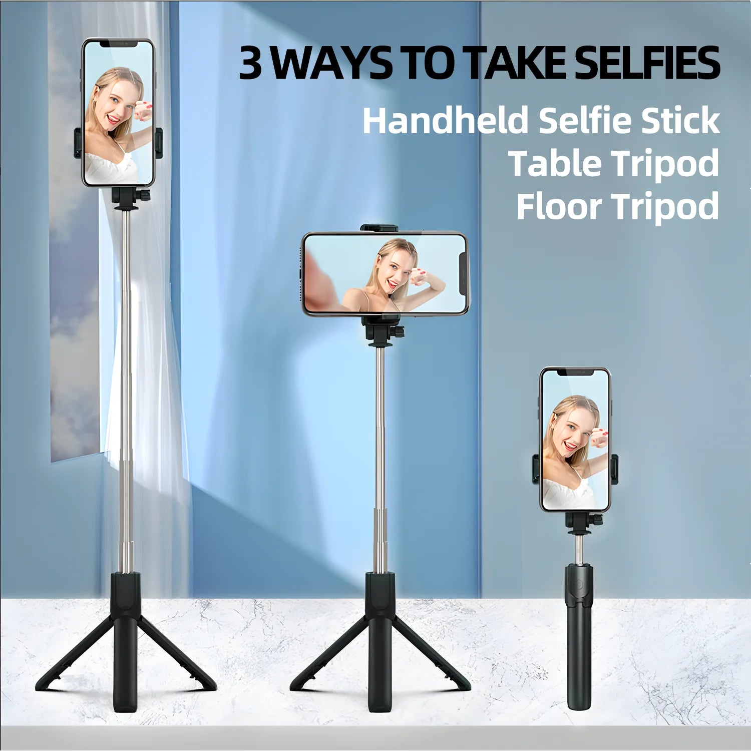 Selfie Stick, 40In Retractable with Remote, 2 Level Fill Light, Selfie Tripod for Iphone Android - ElectronicsAreFun