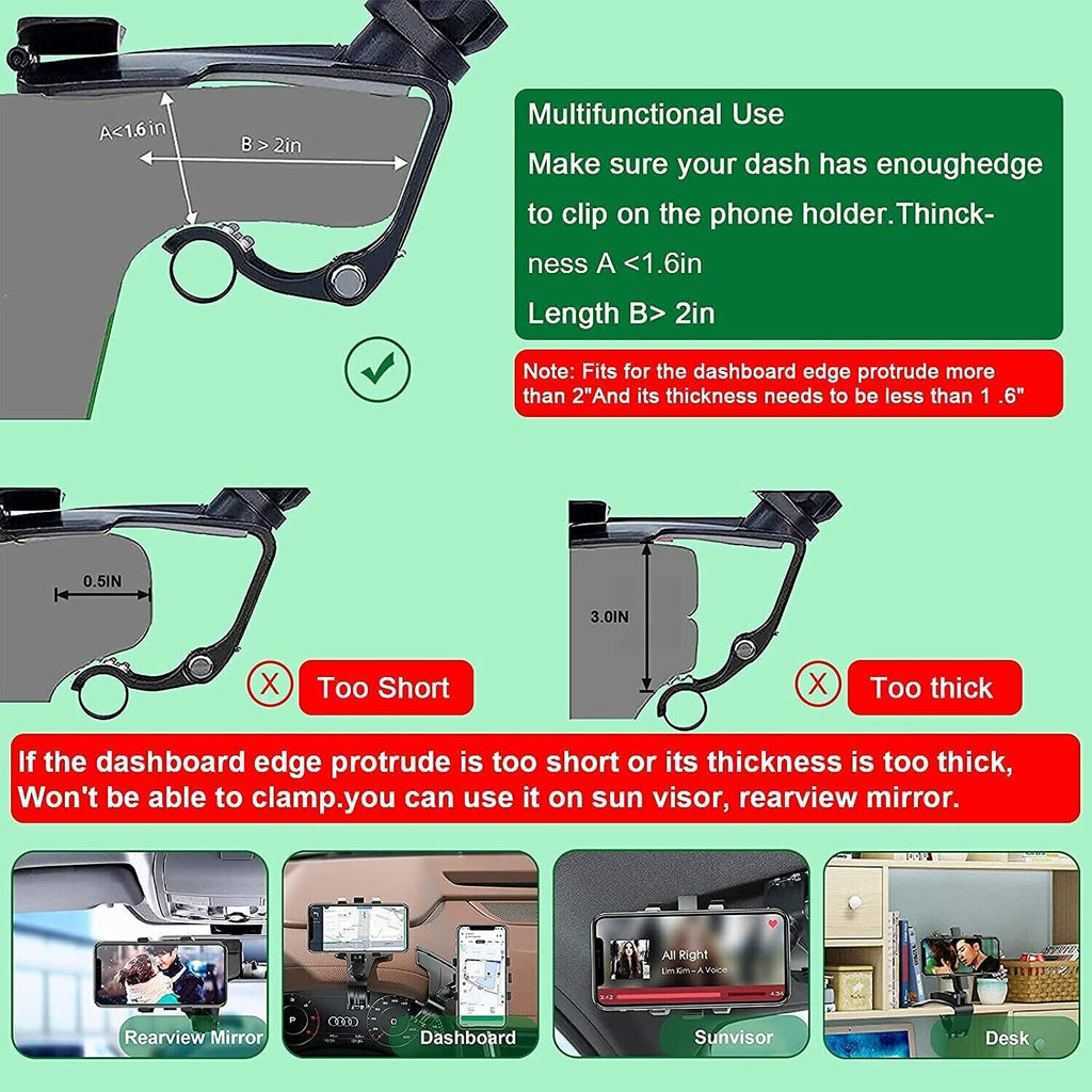 Universal Car Phone Holder Mount 360 Degree Rotation Dashboard Cell Phone Holder - ElectronicsAreFun