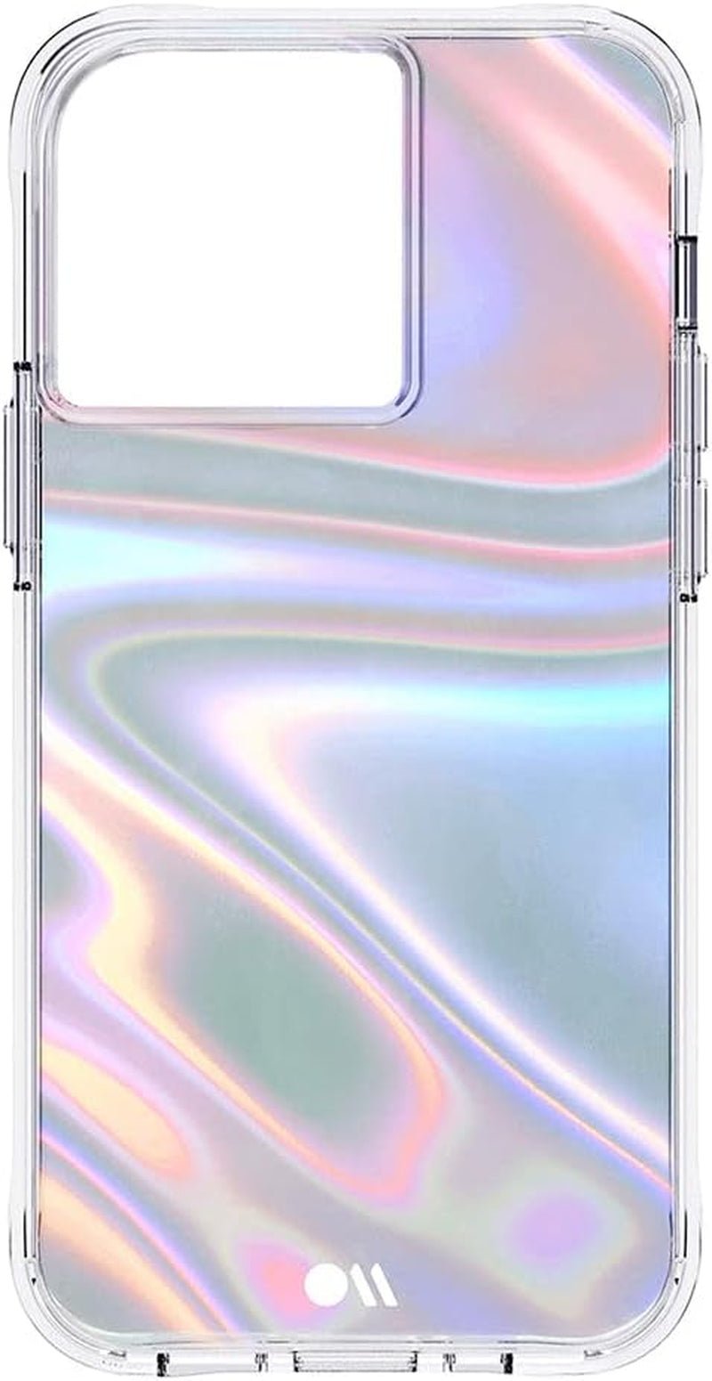 Soap Bubble Iphone 13 Pro Case [10Ft Drop Protection] [Wireless Charging Compatible] Luxury Cover for Iphone 13 Pro 6.1" - Iridescent Swirl Effect. Anti - Scratch, Shock Absorbing - Iridescent - ElectronicsAreFun