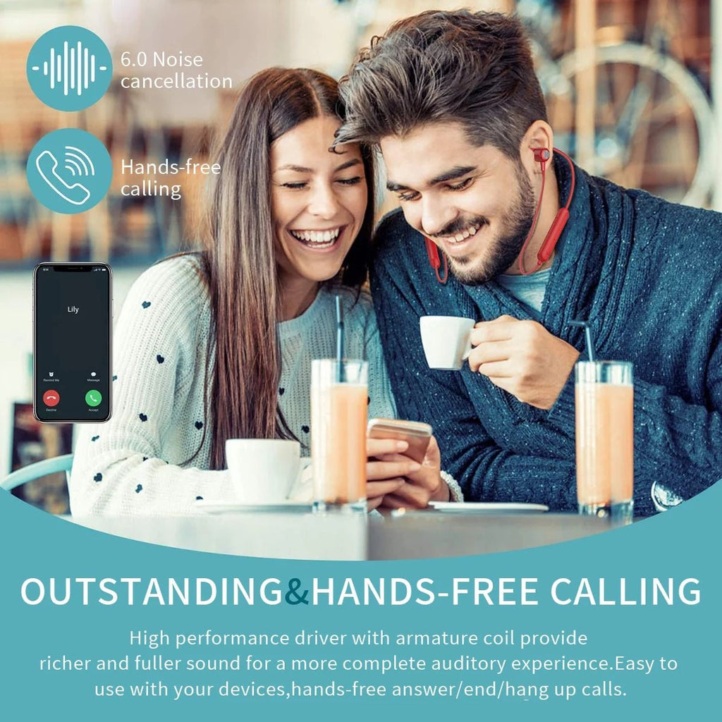 Bluetooth Earbuds Wireless Headphones Bluetooth 5.3 Running Headphones IPX7 Waterproof Earphones with 12 Hrs Playtime Stereo Sound Isolation Headsets for Workout Gym,Red - ElectronicsAreFun