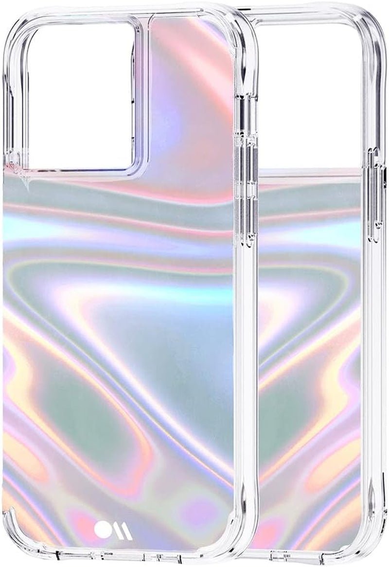 Soap Bubble Iphone 13 Pro Case [10Ft Drop Protection] [Wireless Charging Compatible] Luxury Cover for Iphone 13 Pro 6.1" - Iridescent Swirl Effect. Anti - Scratch, Shock Absorbing - Iridescent - ElectronicsAreFun
