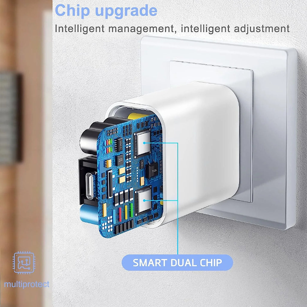 2Pack 20W Type C Charger Block with 6Ft USB C to L Cable, PD Fast Charger Compatible with Iphone, Ipad, Ipod - ElectronicsAreFun