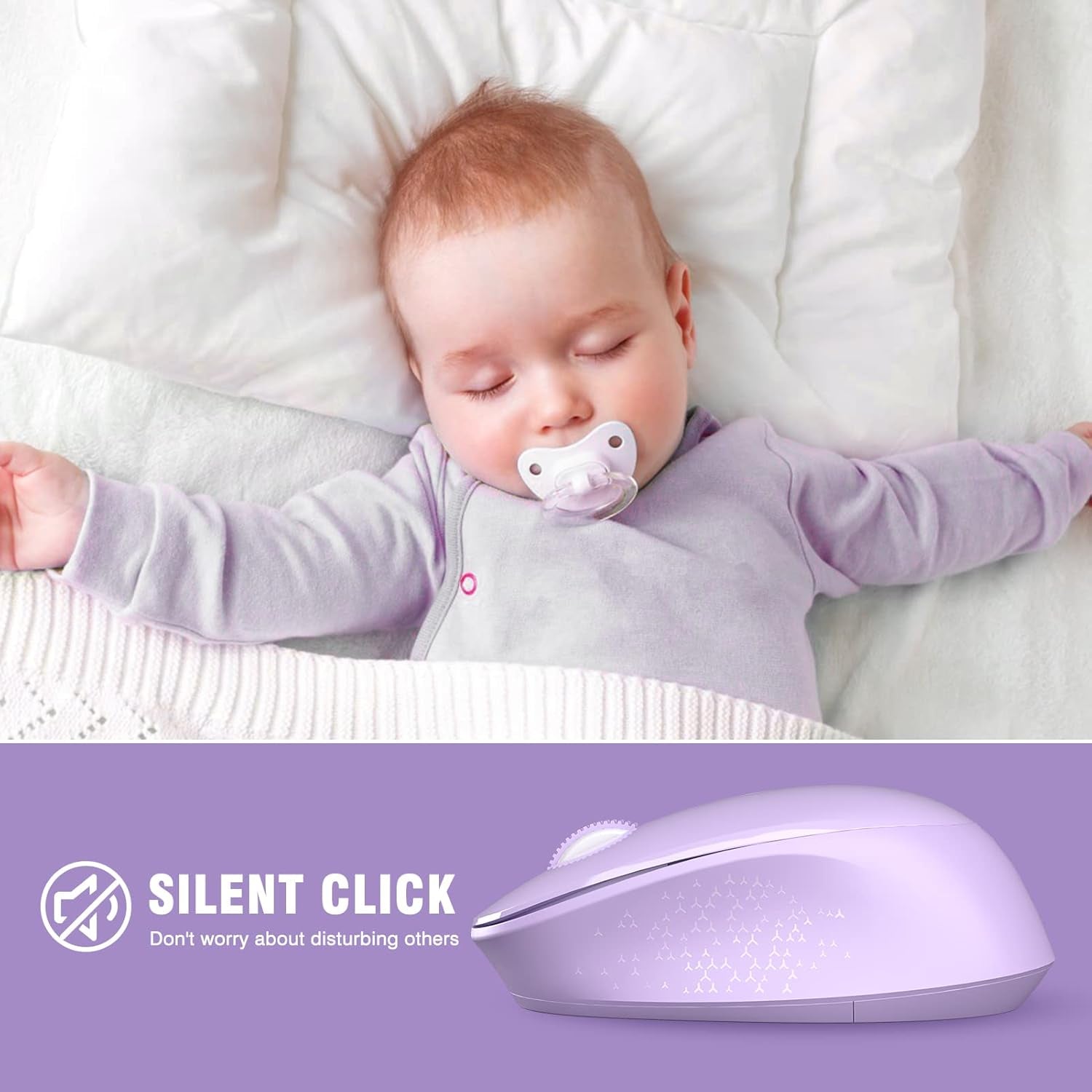 Wireless Mouse E702 2.4Ghz Portable Computer Mouse with USB Receiver, Comfortable Silent Mice for Laptop, Chromebook, PC, Notebook, Desktop, Windows, Mac (Purple) - ElectronicsAreFun