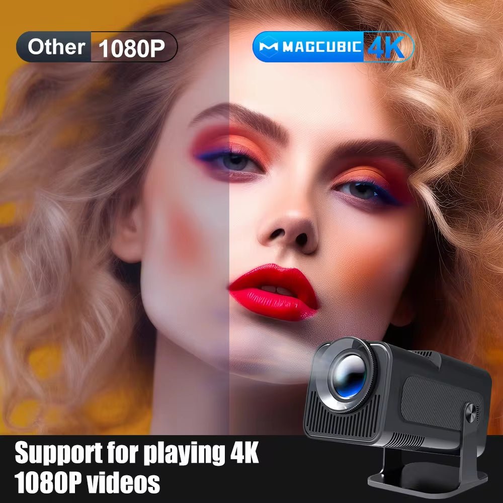 Android 11 390ANSI HY320 Projector 4K Native 1080P Dual Wifi6 BT5.0 Cinema Outdoor Portable Projetor Upgrated HY300 - ElectronicsAreFun