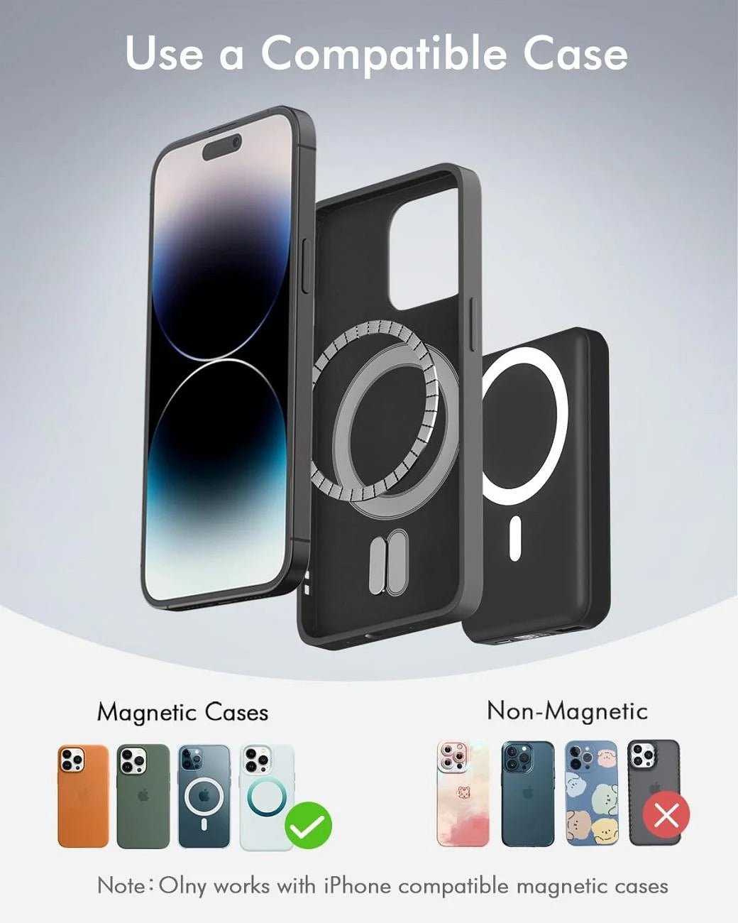 Wireless Portable Charger, 10000Mah Magnetic Power Bank LED Display 22.5W PD Fast Charging Battery Pack for Iphone 16/15/14/13/12/Mini/Pro/Pro Max - Black - ElectronicsAreFun