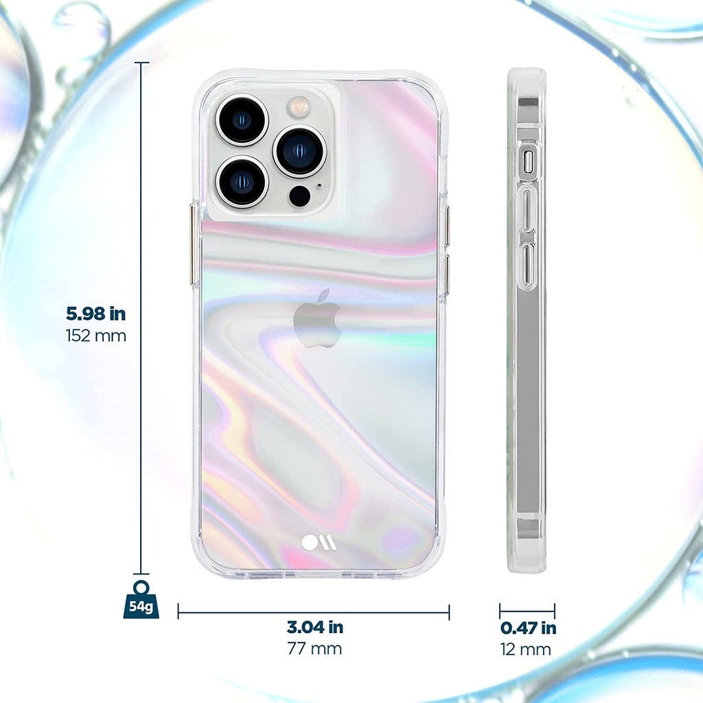 Soap Bubble Iphone 13 Pro Case [10Ft Drop Protection] [Wireless Charging Compatible] Luxury Cover for Iphone 13 Pro 6.1" - Iridescent Swirl Effect. Anti - Scratch, Shock Absorbing - Iridescent - ElectronicsAreFun