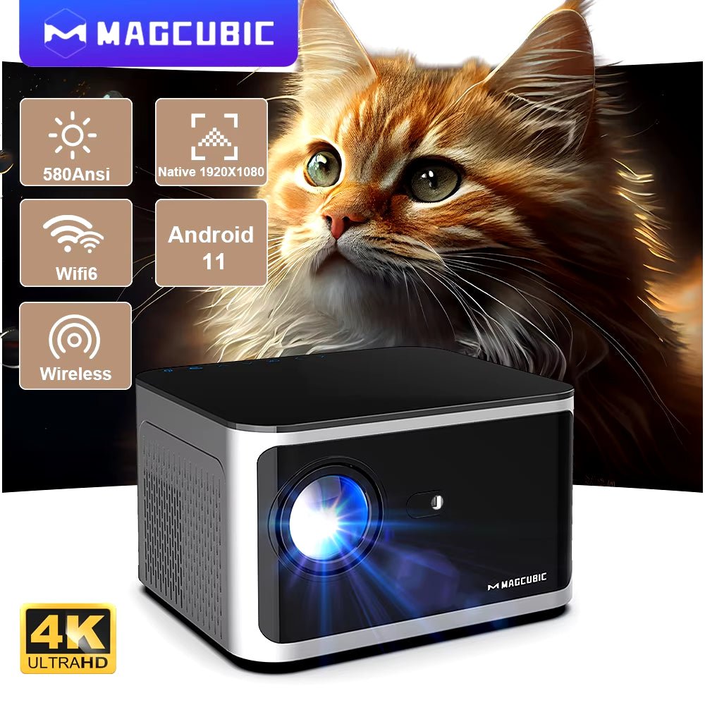 Android 11 4K Smart Projector 580ANSI 1920*1080P Full HD Wifi6 BT5.0 Allwinner H713 Voice Control Home Cinema Theater - ElectronicsAreFun