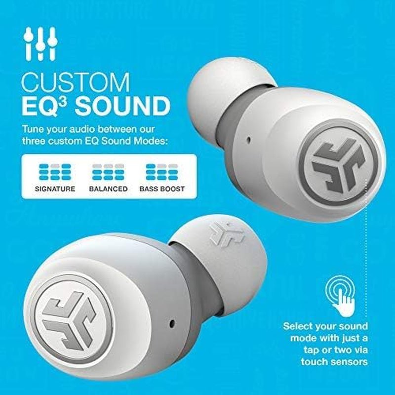 Go Air True Wireless Bluetooth Earbuds + Charging Case, Dual Connect, IP44 Sweat Resistance, Bluetooth 5.0 Connection, 3 EQ Sound Settings Signature, Balanced, Bass Boost (White) - ElectronicsAreFun