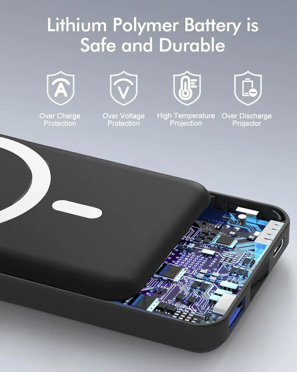 Wireless Portable Charger, 10000Mah Magnetic Power Bank LED Display 22.5W PD Fast Charging Battery Pack for Iphone 16/15/14/13/12/Mini/Pro/Pro Max - Black - ElectronicsAreFun