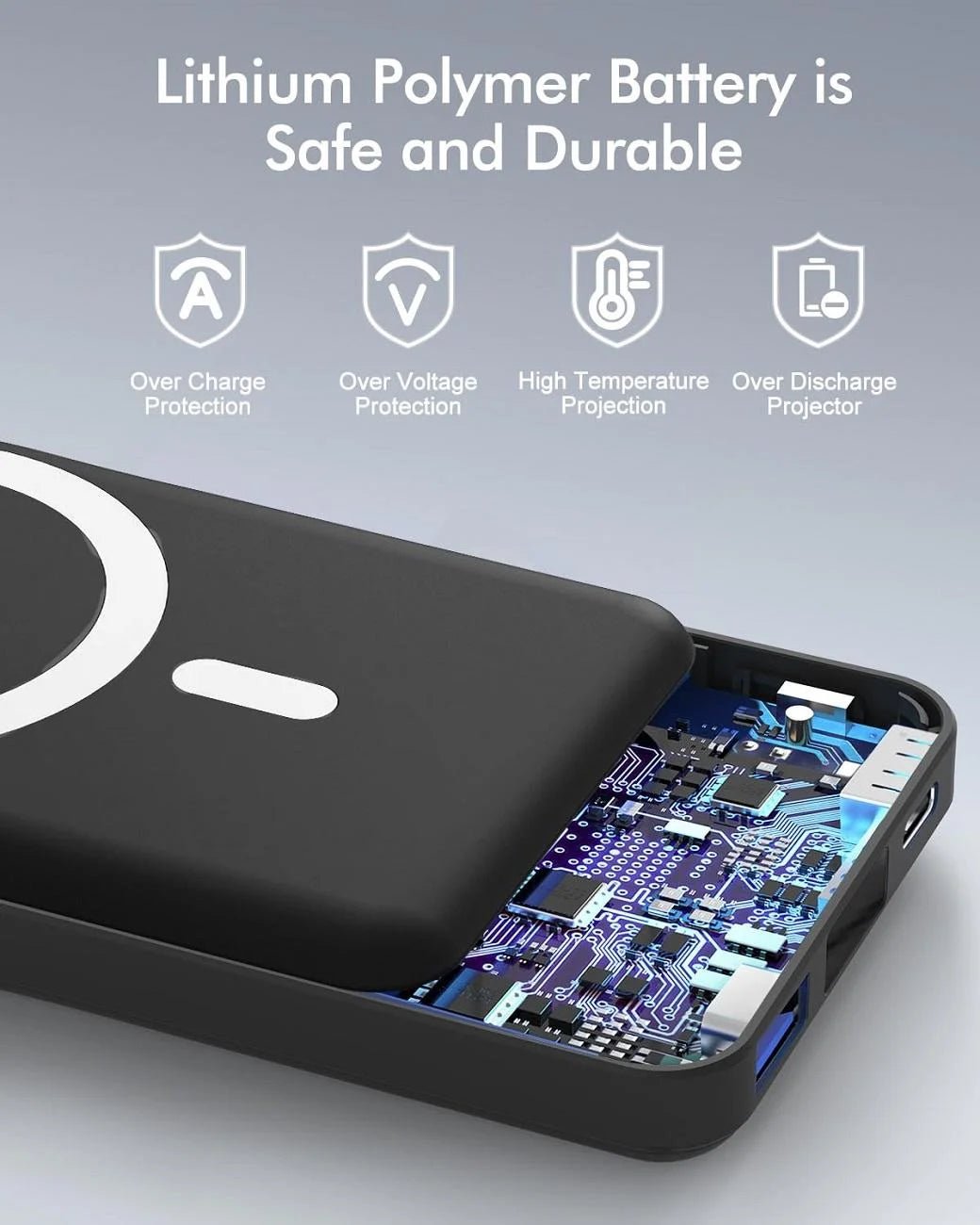 Wireless Portable Charger, 10000Mah Magnetic Power Bank LED Display 22.5W PD Fast Charging Battery Pack for Iphone 16/15/14/13/12/Mini/Pro/Pro Max - Black - ElectronicsAreFun