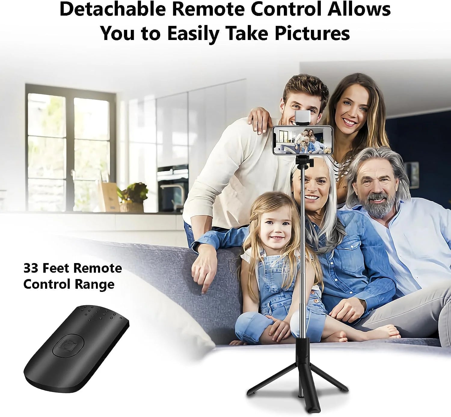 Selfie Stick, 40In Retractable with Remote, 2 Level Fill Light, Selfie Tripod for Iphone Android - ElectronicsAreFun