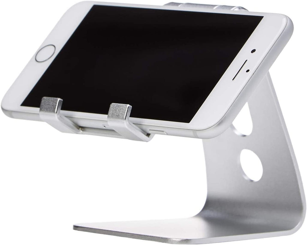 Adjustable Aluminum Phone Stand for Cell Phones, Iphone and Android, 3.15 X 2.87 X 3.74 Inch, Silver - ElectronicsAreFun