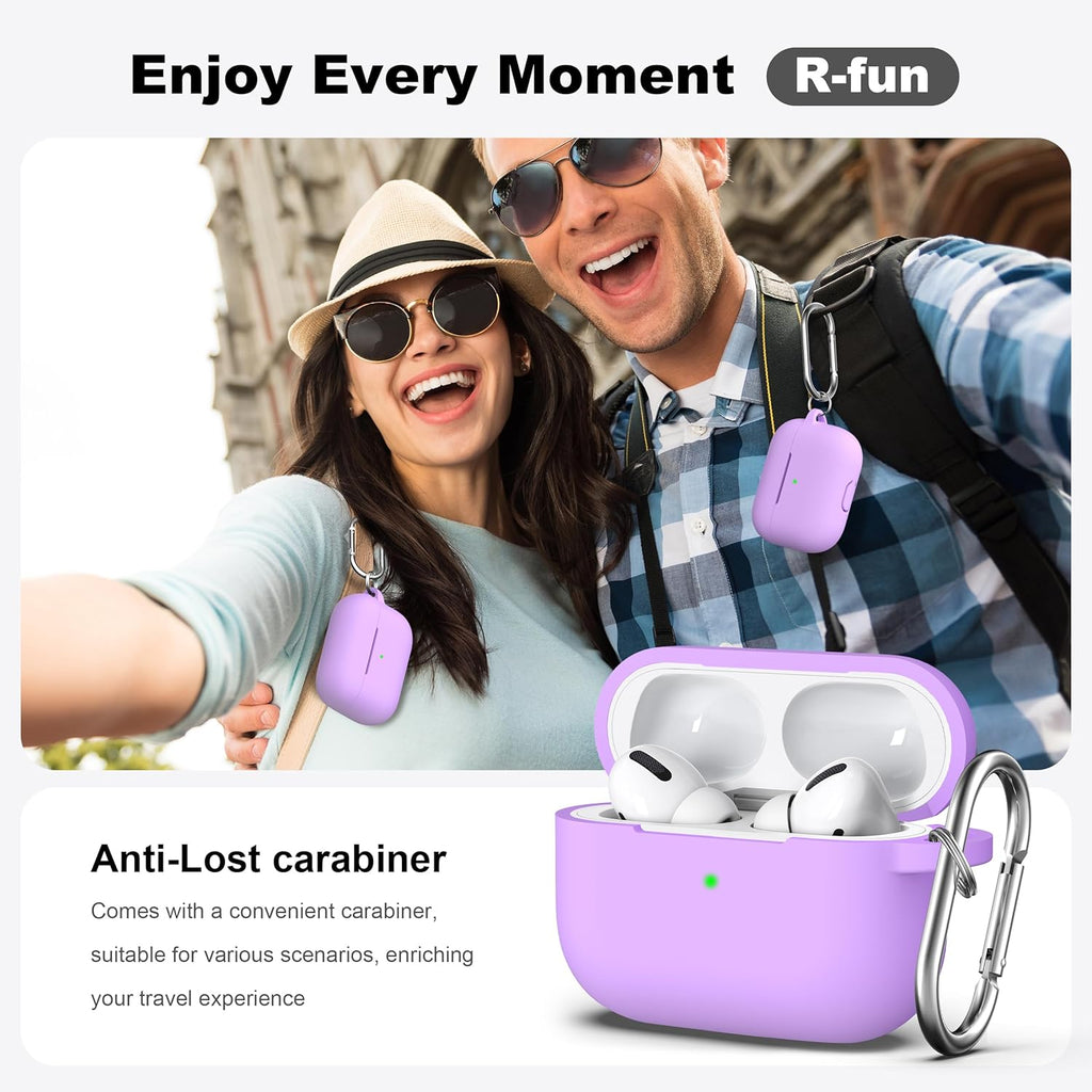 for Airpods Pro 2Nd/1St Generation Case with Cleaner Kit,Soft Silicone Protective Case Cover for Apple Airpod Pro 2/1 for Women Men,Airpods Pro Case Accessories with Keychain,Lavender - ElectronicsAreFun