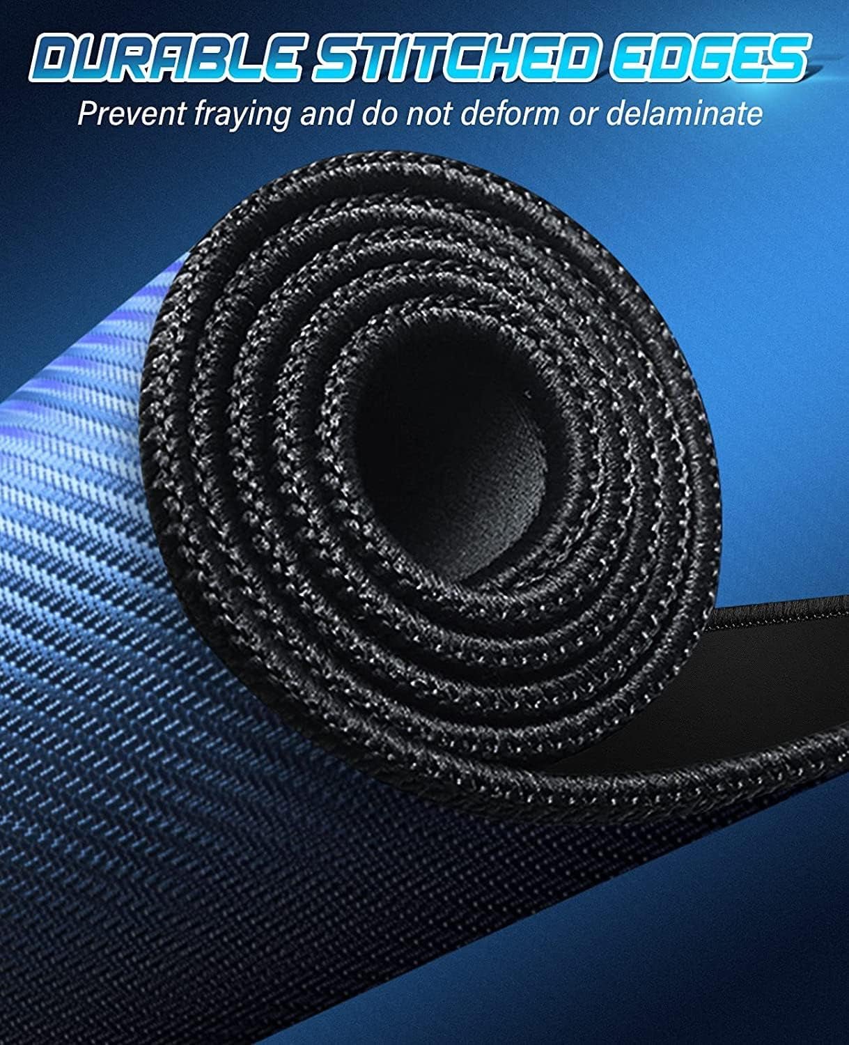 Computer Mouse Pad with Stitched Edges, Washable Mouse Mat with Superior Micro - Weave Cloth, Gaming Mouse Pad for Office & Home, Non - Slip Rubber Base, Black - ElectronicsAreFun
