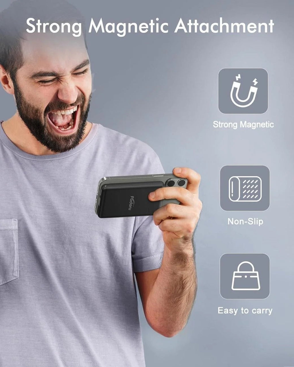 Wireless Portable Charger, 10000Mah Magnetic Power Bank LED Display 22.5W PD Fast Charging Battery Pack for Iphone 16/15/14/13/12/Mini/Pro/Pro Max - Black - ElectronicsAreFun