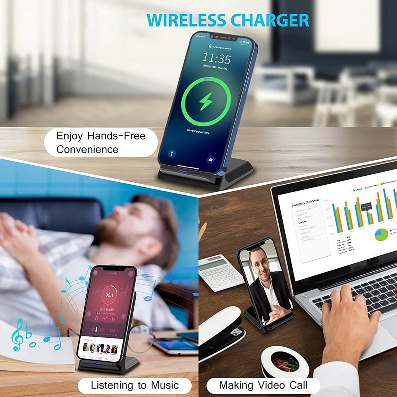 Fast Wireless Charger, 20W Max Fast Wireless Charging Stand for Iphone, Samsung - ElectronicsAreFun