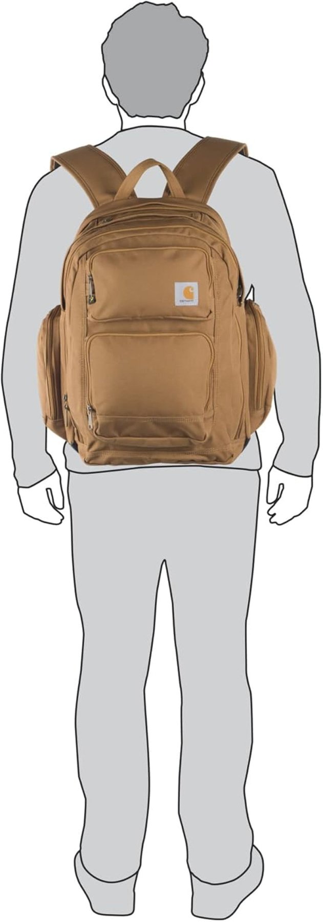 35L Triple - Compartment Backpack, Durable Pack with Laptop Sleeve and Duravax Abrasion Resistant Base, Brown - ElectronicsAreFun