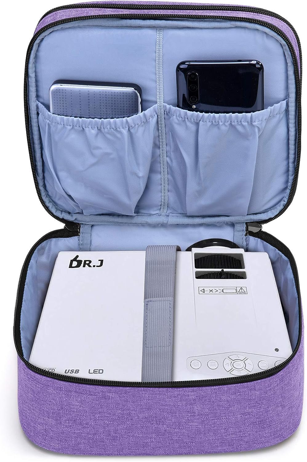 Carrying Bag Compatible with DR.J Mini Projector, Portable Case for Mini Projector and Accessories, Purple - ElectronicsAreFun