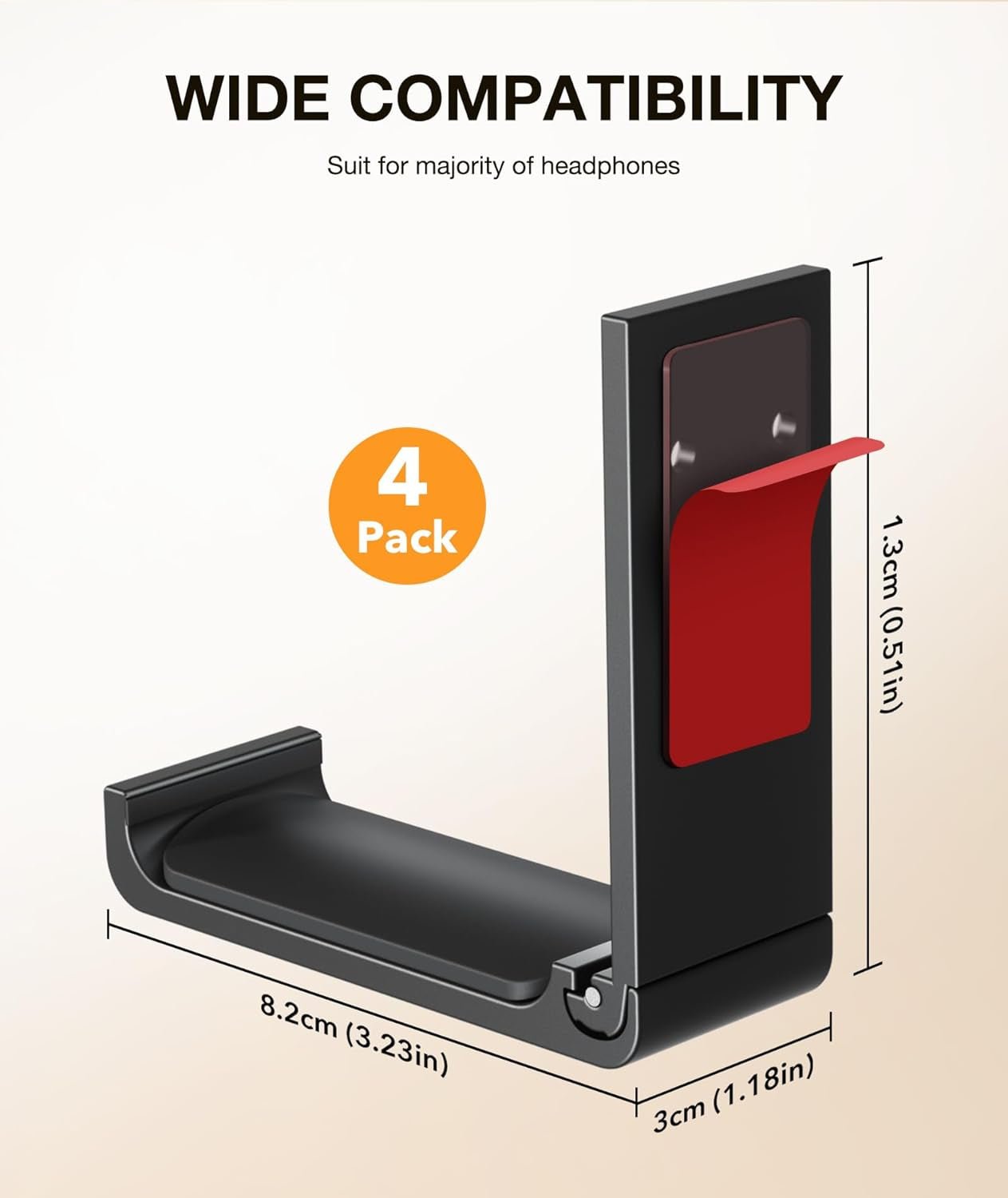 Headphone Stand Hanger Foldable Wall Hooks, save Space Durable Aluminum Headset Stand Holder for Universal Gaming Headset, Strong Adhesive, Black - ElectronicsAreFun