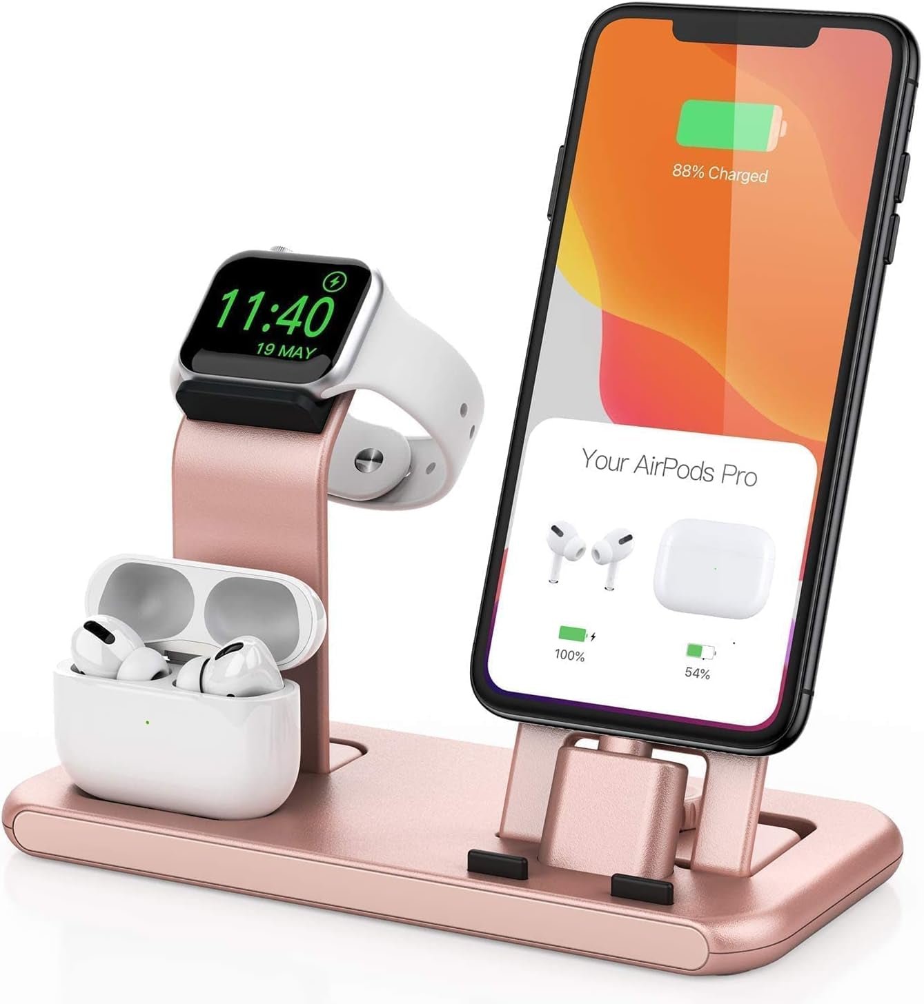 3 in 1 Charging Station for Apple Products, Stand for Apple Watch 7/SE/6/5/4/3/2/1, for Airpods Pro/3/2/1 Charging Dock, Charger Station for Iphone 13/12 Mini/12 Pro Max/11Pro Max/Xs Max/8Plus - ElectronicsAreFun