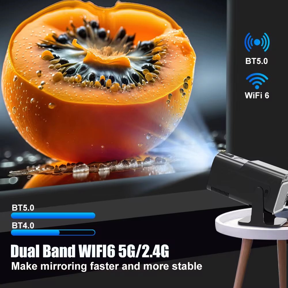 Android 11 390ANSI HY320 Projector 4K Native 1080P Dual Wifi6 BT5.0 Cinema Outdoor Portable Projetor Upgrated HY300 - ElectronicsAreFun