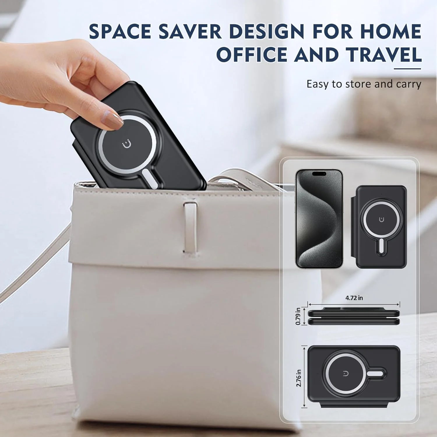 Wireless Charger for Iphione: 3 in 1 Foldable Charging Station Compatible for Iphone 15/14/13/Pro/Max& Iwatch Series& Airpods 3/2/Pro, Black - ElectronicsAreFun