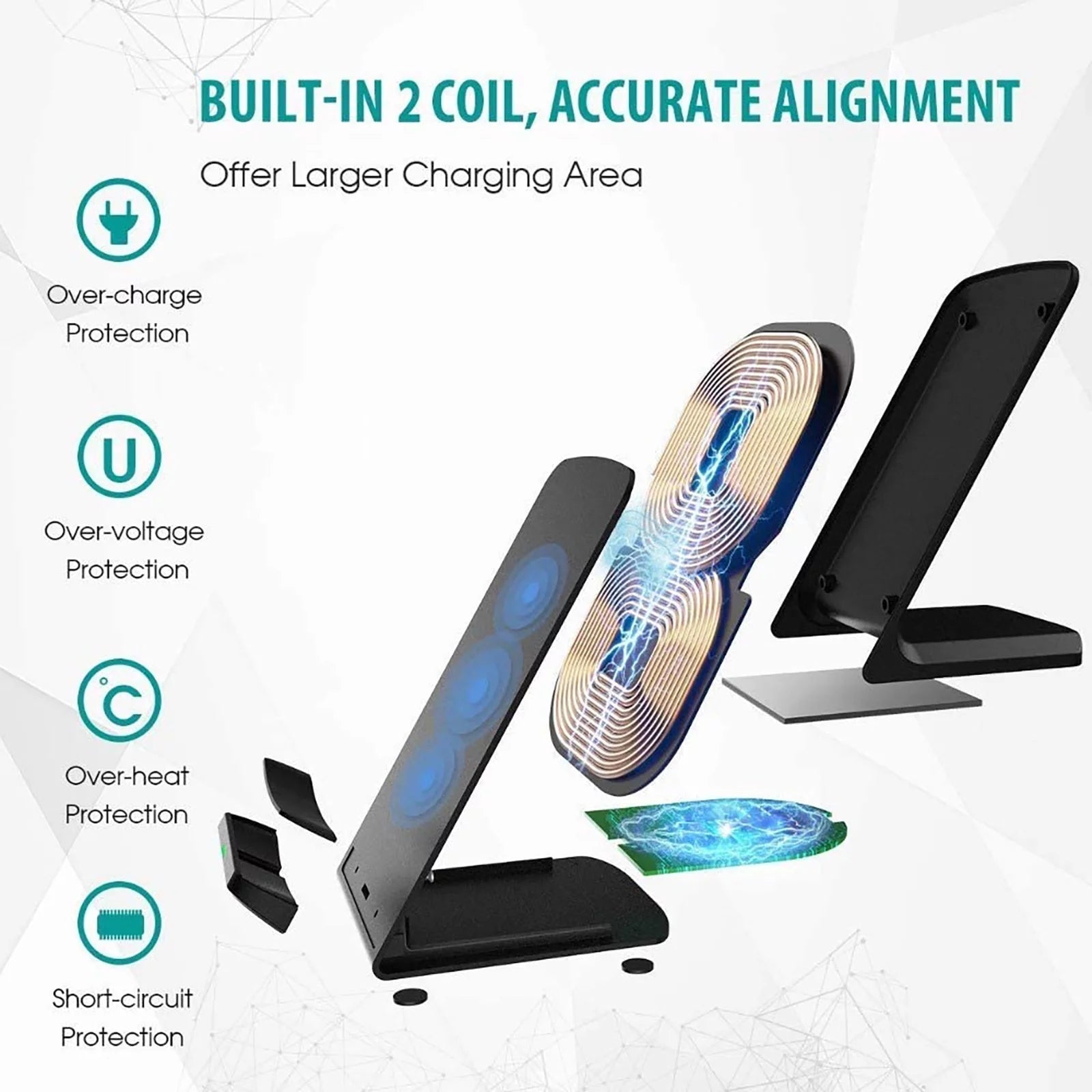 Fast Wireless Charger, 20W Max Fast Wireless Charging Stand for Iphone, Samsung - ElectronicsAreFun
