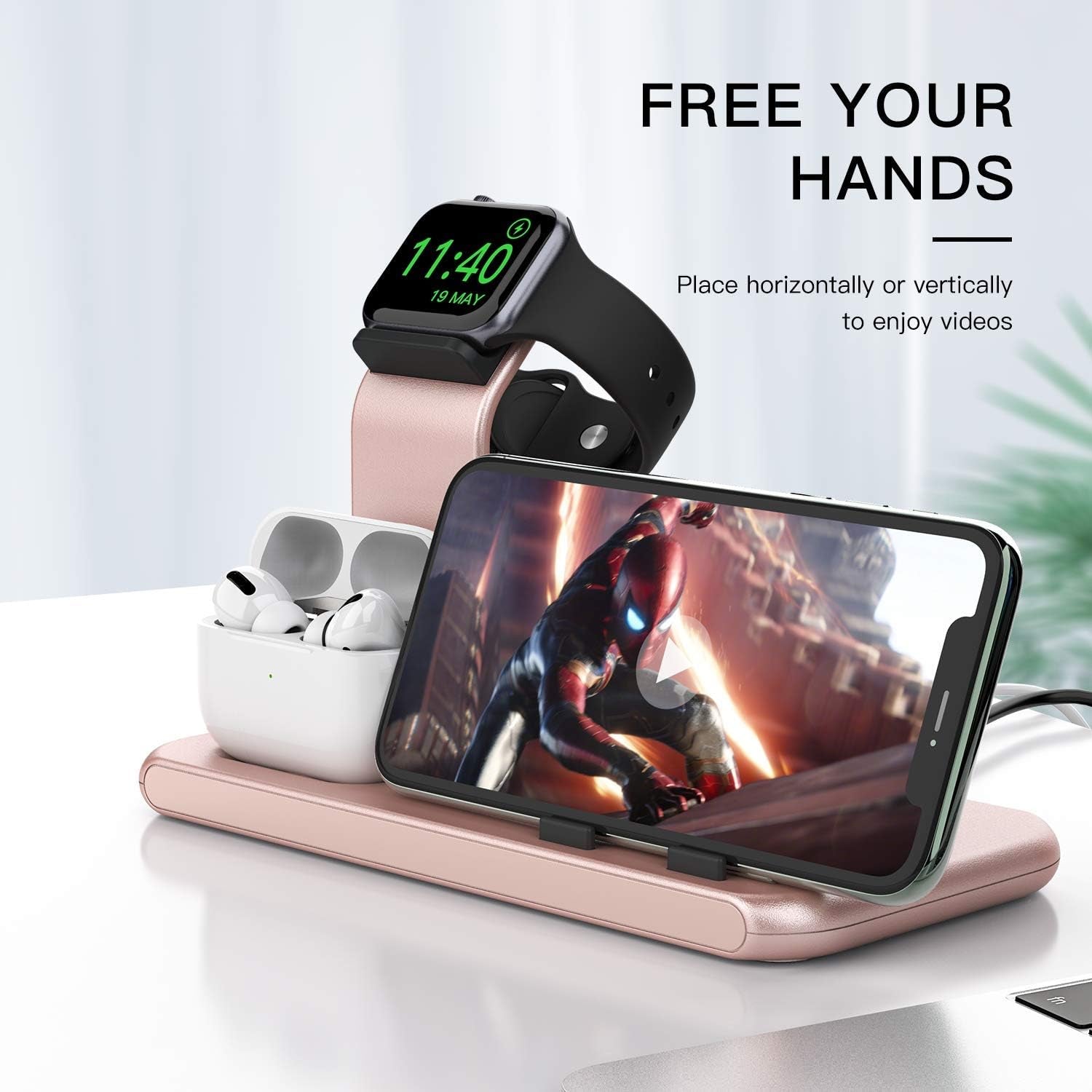 3 in 1 Charging Station for Apple Products, Stand for Apple Watch 7/SE/6/5/4/3/2/1, for Airpods Pro/3/2/1 Charging Dock, Charger Station for Iphone 13/12 Mini/12 Pro Max/11Pro Max/Xs Max/8Plus - ElectronicsAreFun